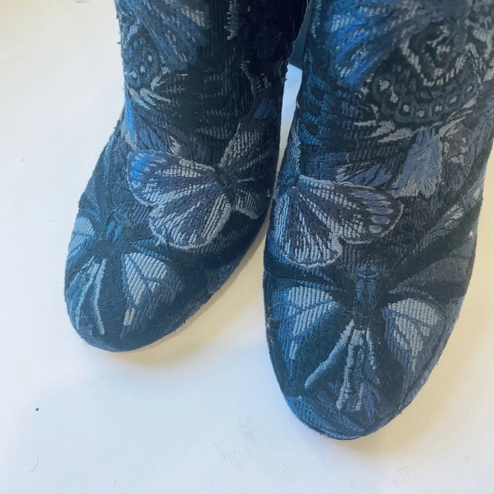 Valentino blue floral tapestry ankle boots - Picture 3 of 12
